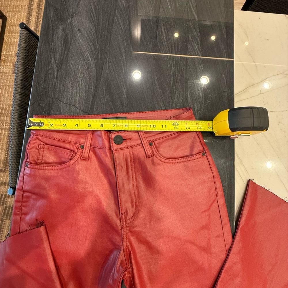 Kut from the Kloth Kelsey High-Rise Ankle Flare Red Coated Pant - Picture 6 of 12